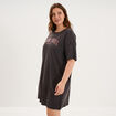 Chemise de nuit courte coton majoritaire gris clair femme grande taille