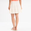 Jupe courte à coulisse gaze de coton creme femme