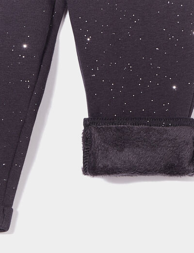 Pantalon doublé à paillettes gris foncé bébé fille