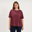 T-shirt col rond manches courtes coton bordeaux femme grande taille