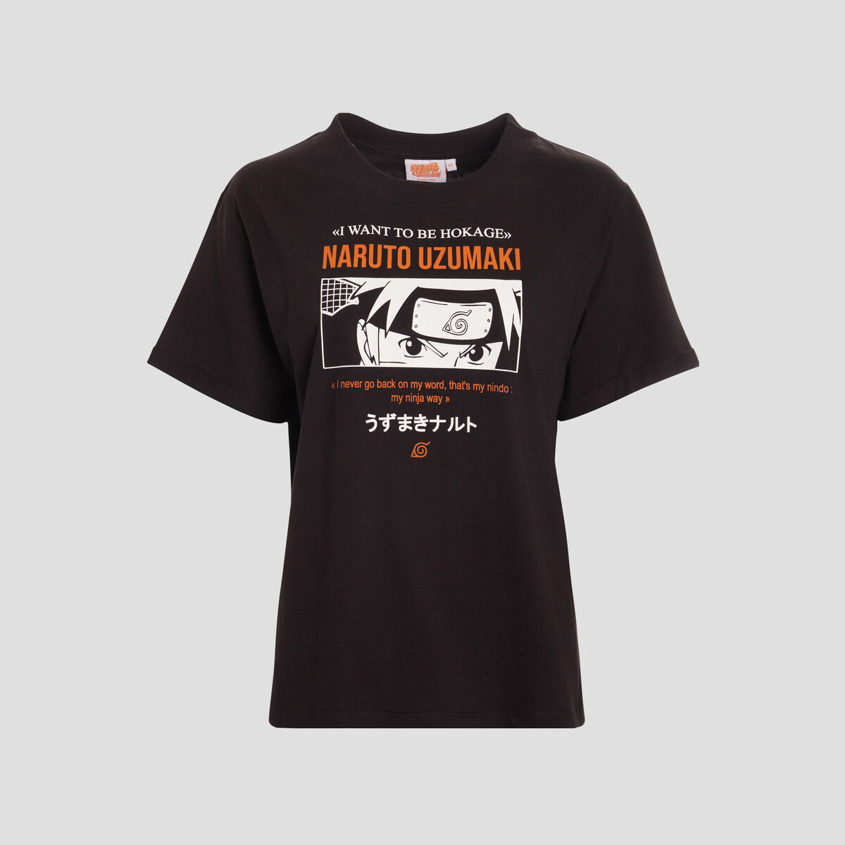 T-shirt manches courtes Naruto noir femme