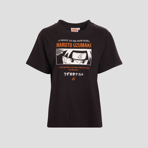 T-shirt manches courtes Naruto noir femme