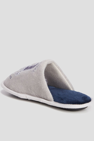 Chaussons mules gris garçon