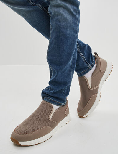 Baskets avec languette d'enfilage sable homme