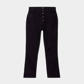 Jeans droit boutonné Liberto denim noir femme