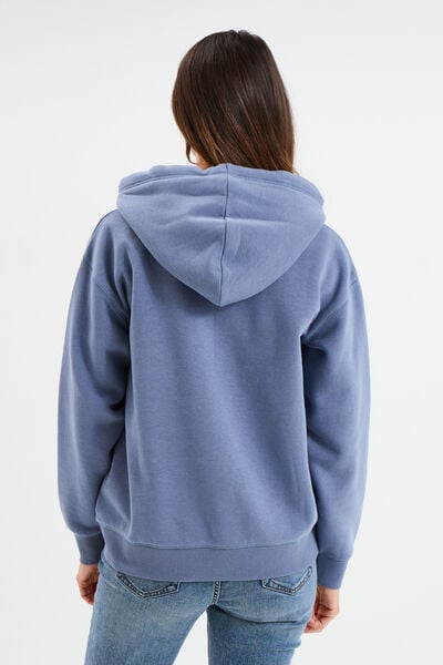 Sweat &agrave; capuche hoodie bleu gris femme