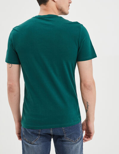 T-shirt droit 1 poche buste coton Creeks vert foncé homme