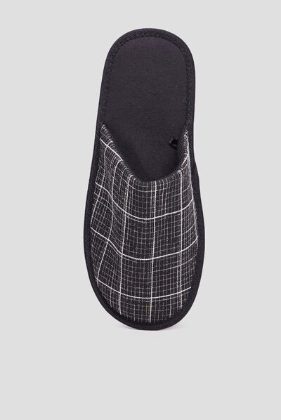 Chaussons mules noir homme
