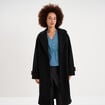 Manteau long oversize col tailleur noir femme