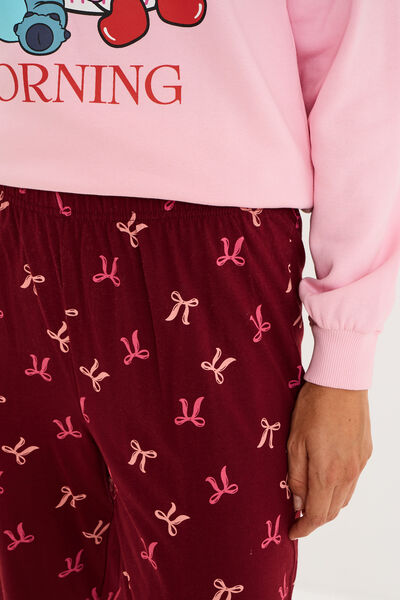Ensemble pyjama 2 pi&egrave;ces Stitch rose femme