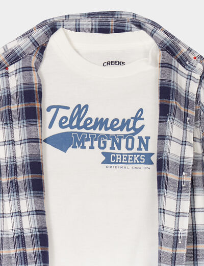 Ensemble chemise et t-shirt coton Creeks bleu marine bébé garçon