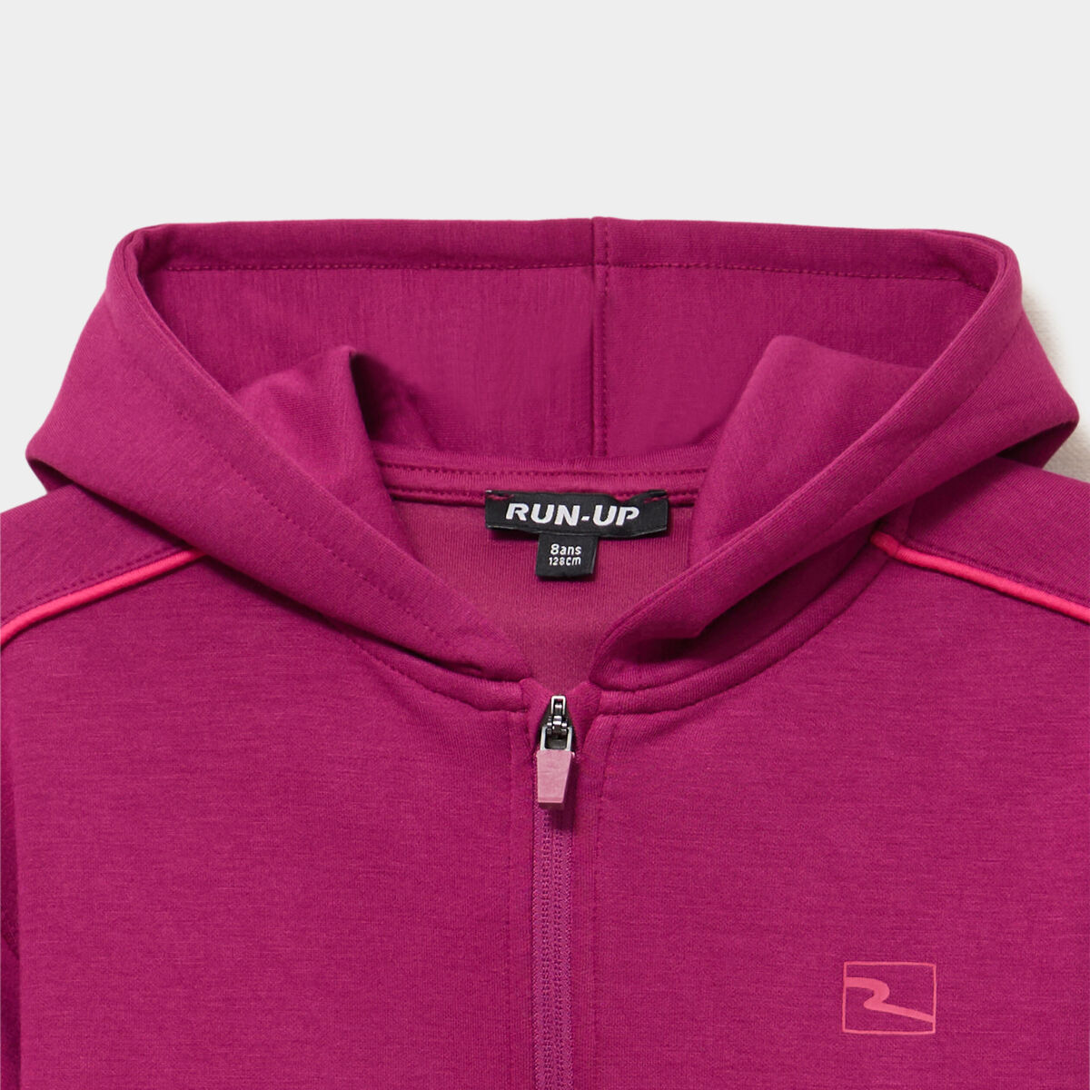 Sweat zipp&eacute; stretch &agrave; capuche violet fille