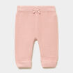 Pantalon tricot coton rose poudr&eacute;e b&eacute;b&eacute;