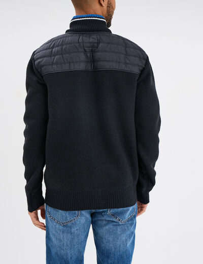 Gilet doublé col camionneur Trappeur bleu foncé homme