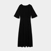 Robe longue manches 3/4 fendues noir femme