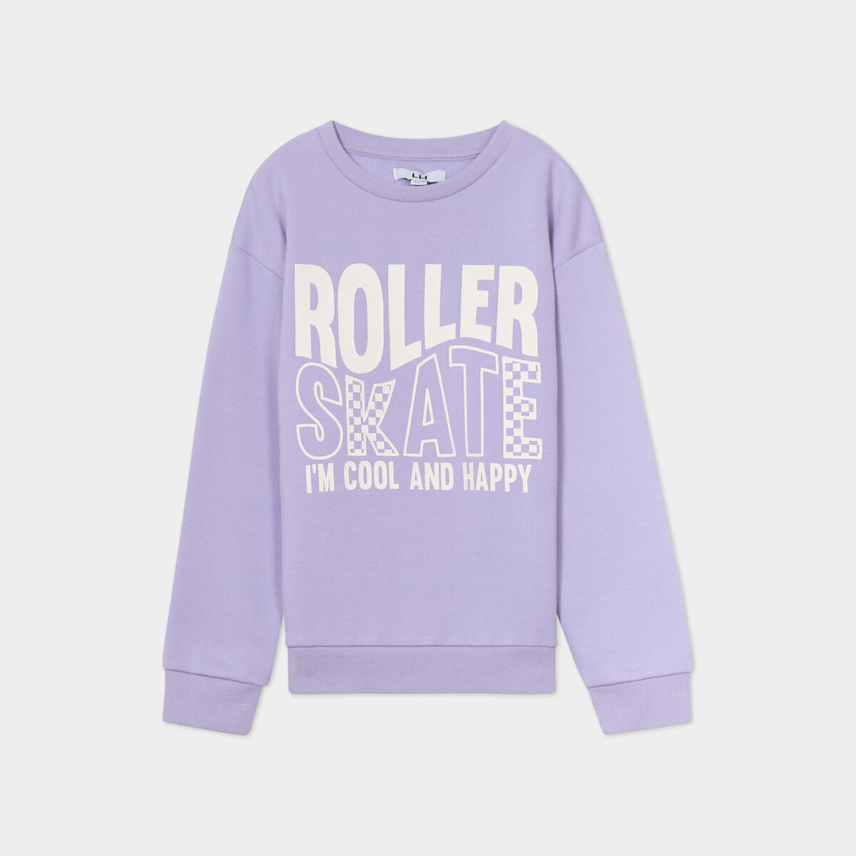 Sweat col rond manches longues mauve gar&ccedil;on