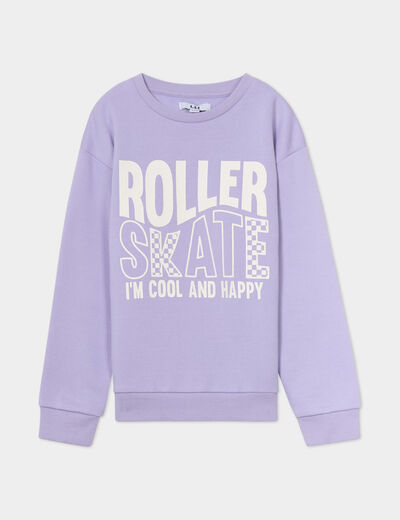 Sweat col rond manches longues mauve garçon