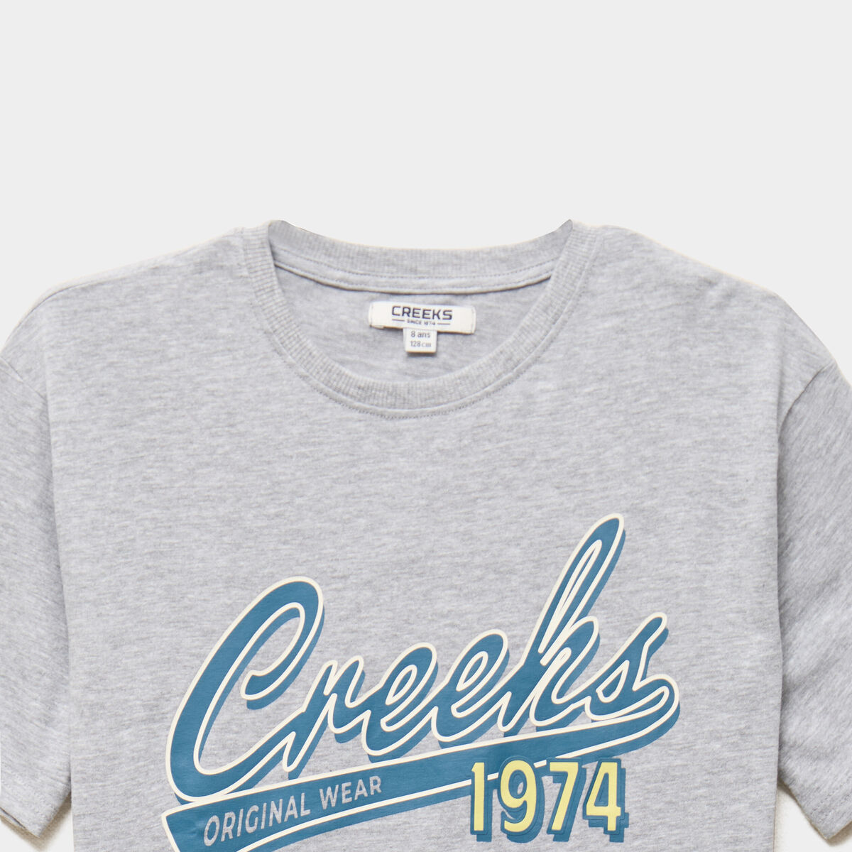 T-shirt oversize manches courtes coton gris gar&ccedil;on