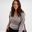 Pull manches 3/4 chauve-souris sable femme grande taille