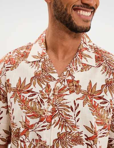 Chemise en coton manches courtes multicolore homme