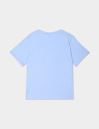 T-shirt manches courtes coton Stitch bleu fille