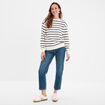 Sweat col rond manches longues ecru femme