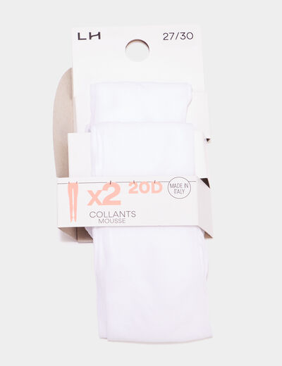 Lot 2 collants blanc fille