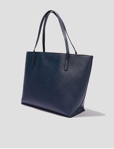 Sac cabas trapèze bleu canard femme