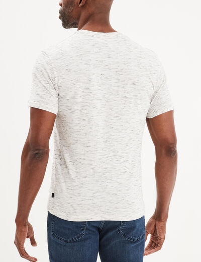 T-shirt droit col en V Liberto blanc homme
