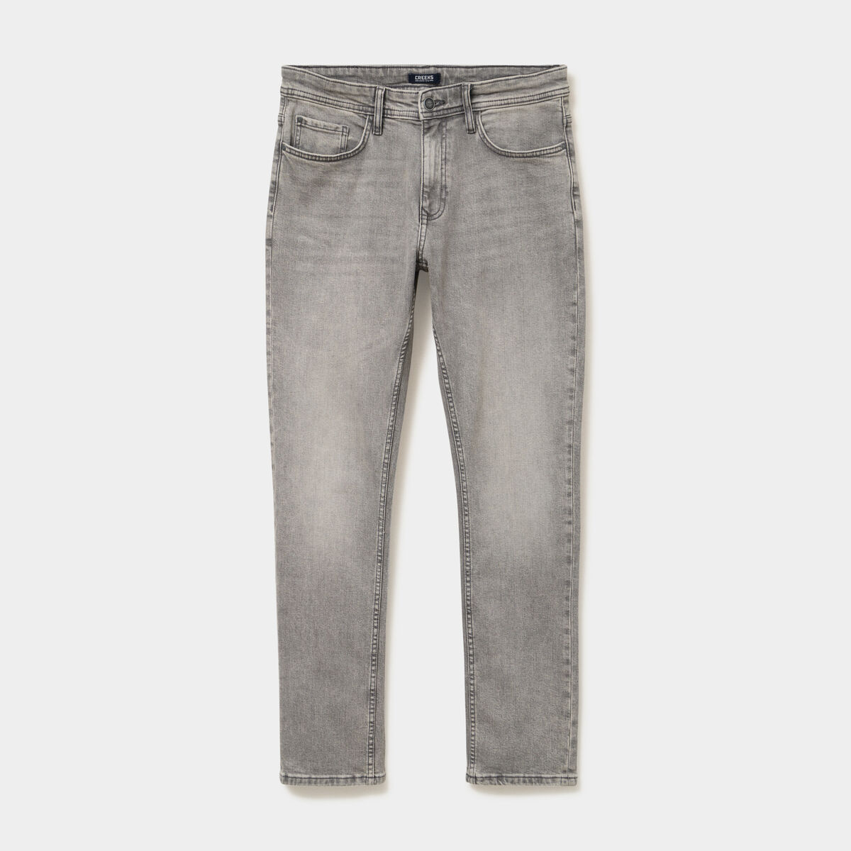 Jeans denim straight 5 poches denim gris homme