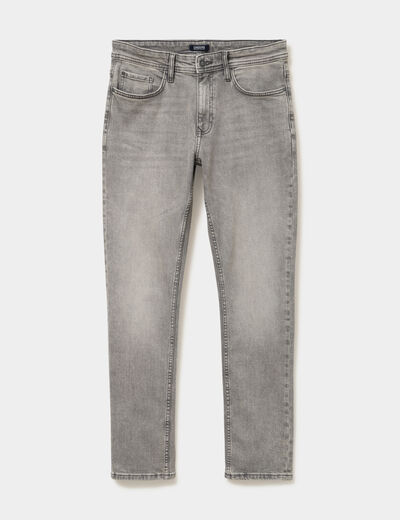 Jeans denim straight 5 poches denim gris homme
