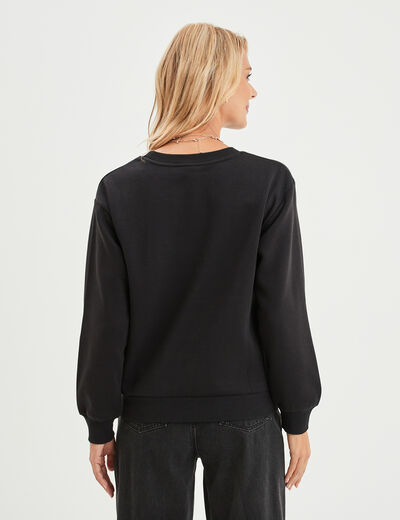 Sweat de Noël manches longues Stitch noir femme