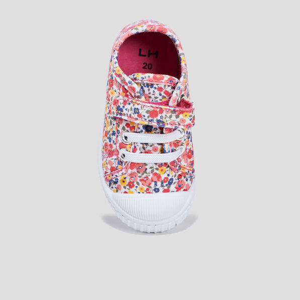 Tennis en toile à scratchs multicolore bébé fille