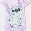 Chemise de nuit mi-longue coton Stitch parme fille
