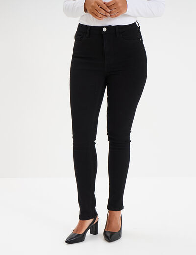 Jeans skinny taille haute denim noir femme