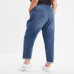 Jeans straight 7/8ème taille haute denim stone femme grande taille