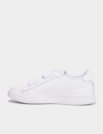 Tennis basses à scratchs Puma blanc garçon