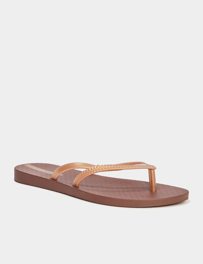 Tongs double bride Ipanema marron foncé femme