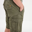 Short cargo poches à rabat coton vert kaki homme