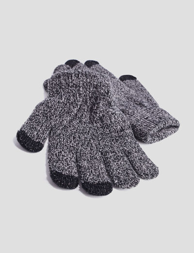 Gants avec bouts tactile gris clair garçon