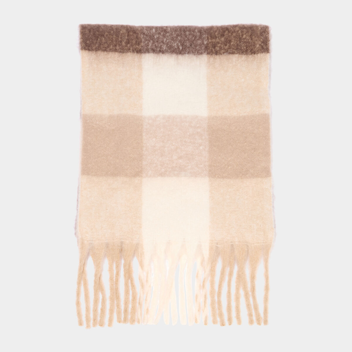 &Eacute;charpe &agrave; franges taupe femme