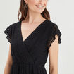 Robe évasée en dentelle noir femme