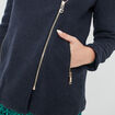 Manteau ample à capuche bleu marine femme