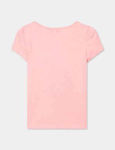 Ensemble pyjama short 2 pièces coton rose fluo fille