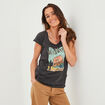 T-shirt oversize col en V Liberto noir femme