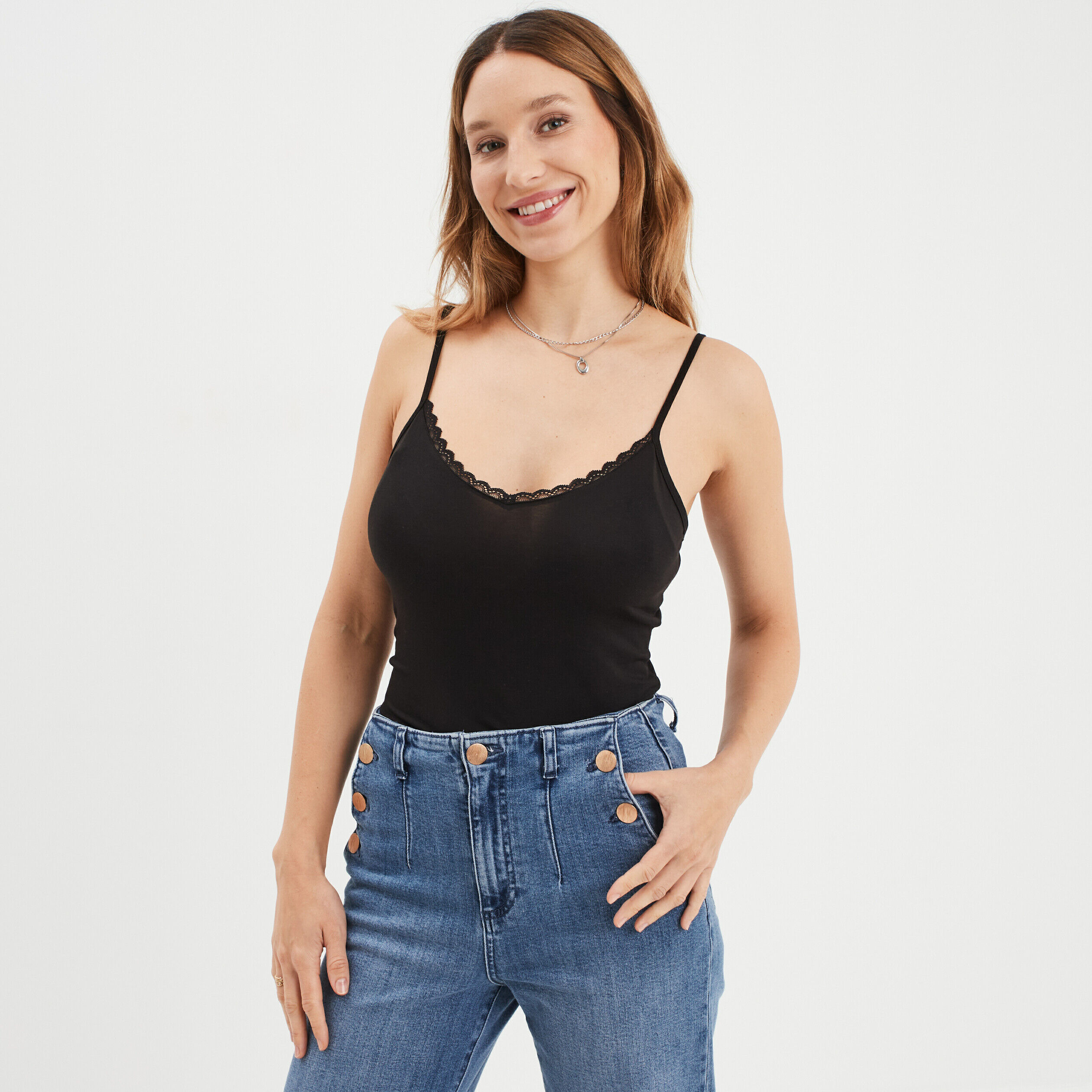 Débardeur thermique bretelles fines noir femme LH