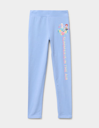 Legging coton Reine des neiges bleu ciel fille