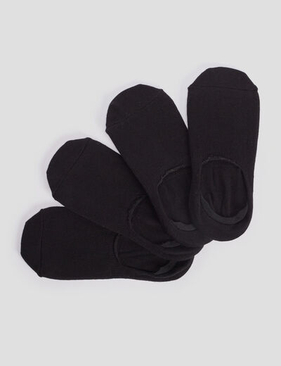 Lot 4 paires de chaussettes invisibles noir femme