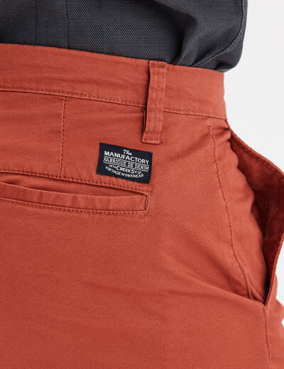 Short chino slim Creeks rouge homme