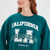 Sweat oversize mi-long col rond Creeks vert femme